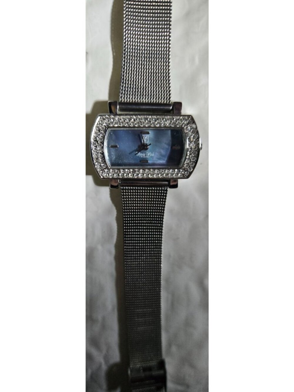Victoria Wieck B1896 Blue MOP Dial Crystal Bezel Women's Watch 33 x 20mm - Picture 3 of 7
